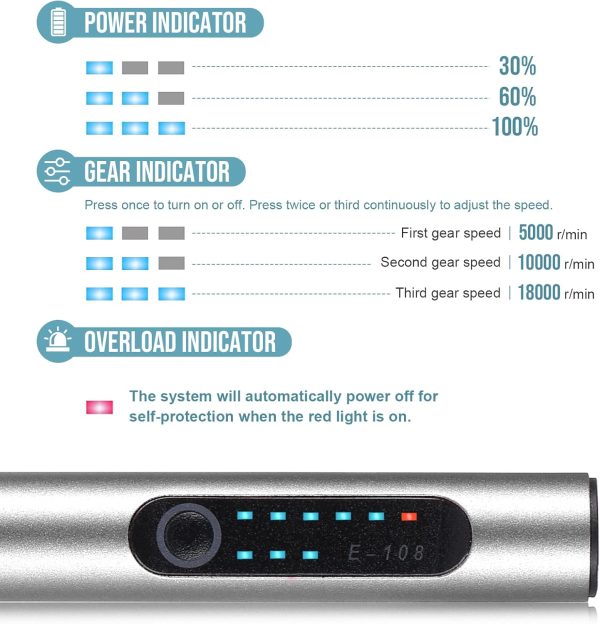 Electric Engraving Pen with 37 Bits, USB Rechargeable Cordless Engraving Machine, Portable DIY Rotary Engraver for Jewelry Wood Glass Stone Carving (Silver)-2