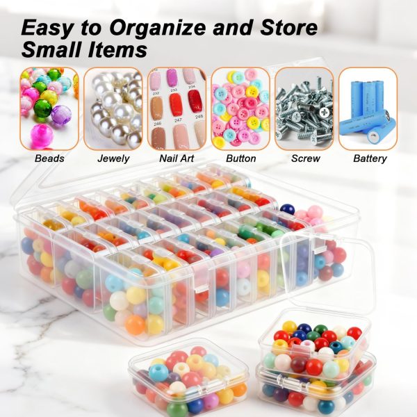 Bead Organizer Box，31Pcs Clear Bead Organizers and Storage Mini Rectangle Plastic Containers, Ideal for DIY Jewelry, Bracelet Making, Nail Art & Small Craft Parts 31pcs picnic set