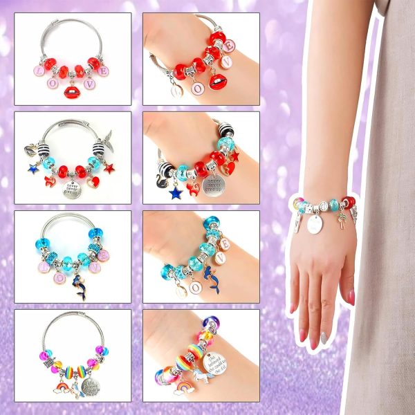 Charm Bracelet/Jewelry Making Kits for Kids Girls,Unicorn Birthday Gifts,Arts Crafts Toys for 5 6 7 8 9 12 Years Old Girls-4
