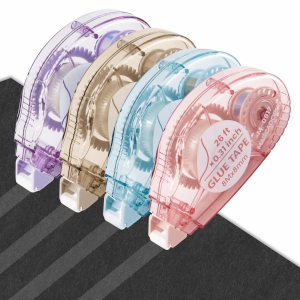 Glue Tape for Scrapbooking, Scrapbook Tape 4 Pcs, Double Sided Tape Roller for Crafts, 26 Ft x 0.31 In Tape Runner, Junk Journal Supplies, Scrapbook Supplies & Craft, Photo, Tape for Gift Wrapping. tapestry park