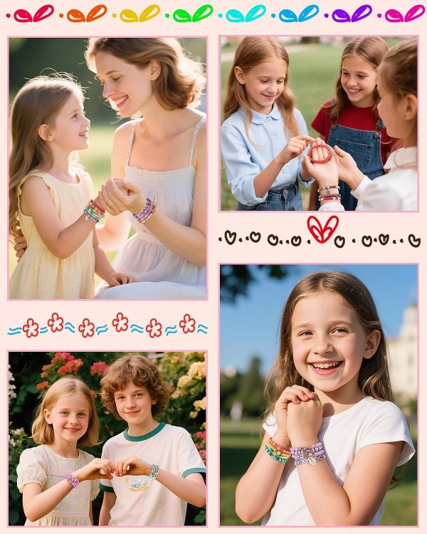 LovelyMoon Bracelet Making Kit 5000 Pcs Clay Beads Flat Preppy Beads for Friendship Jewelry Making Polymer Heishi Beads with Charms Gifts for Teen Girls Crafts for Girls Ages 6 7 8 9 10 11 12-3