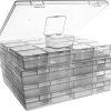 ZIIYAN Bead Storage Containers - 64 Clear Plastic Bead Organizer Boxes with Hinged Lid, Craft Organizers and Storage for Diamond Painting Art, Small Parts, Jewelry Charms containers printers pte ltd