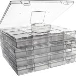 ZIIYAN Bead Storage Containers - 64 Clear Plastic Bead Organizer Boxes with Hinged Lid, Craft Organizers and Storage for Diamond Painting Art, Small Parts, Jewelry Charms-0