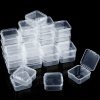 SATINIOR 48 Packs Clear Small Plastic Containers Transparent Storage Box with Hinged Lid for Items Crafts Jewelry (1.7 x 1.7 0.79 Inches)-0