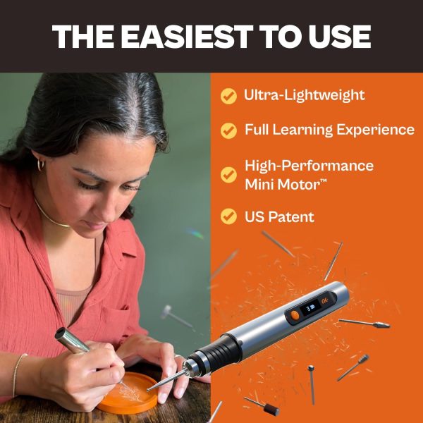 Customizer Engraving Pen (Formerly Culiau): Ultimate Cordless Portable Tool for Artists & DIYers - Engrave 50+ Surfaces - Beginner Friendly - Rechargeable - Free 30 Bits & Mastery Guide-4