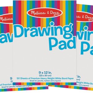 Melissa & Doug Drawing Paper, Sketch Pad, 3-Pack Bundle for Coloring, Writing or Painting (9 x 12 inches) - 50 Sheets Each, Kids Drawing Pad & Art Supplies for Kids Ages 3+ - FSC Certified-0