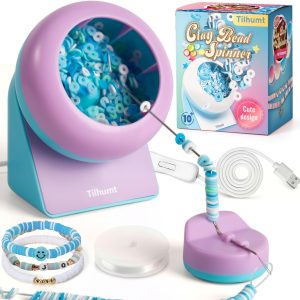 Tilhumt Clay Bead Spinner for Jewelry Making, Automatic Bead Spinner for Clay Beads with 2 Needles and 1 Thread, Electric Bead Loader for Bracelet, Necklace, DIY Craft (Patent Protection)-0