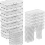 Clear Plastic Storage Containers, Mini Rectangular Organizer Boxes with Hinged Lids, 36 Pack Mixed Sizes, for Beads, Jewelry, Art Craft-0