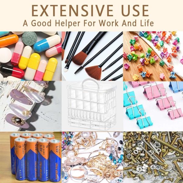 131pcs Bead Storage Container,4Tier-Bead Organizer Boxes And Craft Storage Boxes, Storage Stackable portable box,DIY Jewelry Craft Nails, Bracelets, Jewelry, Diamonds, Pens, (4Tier)-4