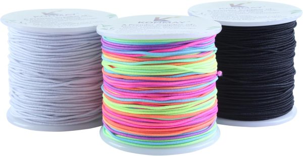 KONMAY 1.0mm Stretchy Bracelet String, 150 Yards Durable Mixed Elastic Cord for Jewelry Making, Beading, Necklaces, DIY Crafts, and Sewing Projects konmay magnetic clasps