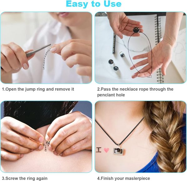 100Pcs Premium Leather Necklace Chains Bracelet Cord with Clasps for Pendants, Bulk Waxed Rope Necklace String, Black , 18" for Jewelry Making Supplies, 1.5mm DHOOZ-4