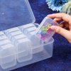 Blulu 24 Pcs Bead Organizer Plastic Small Bead Storage Box Clear Storage Case Craft Containers with 2 Pcs Hinged Lid Clear Craft Cases for Jewelry Making DIY Bracelets Beading (Large)-2