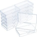 SATINIOR 12 Pack Clear Plastic Beads Storage Containers Box with Hinged Lid for Beads and More (5.2 x 3.03 x 1.18 Inch) satinior costume