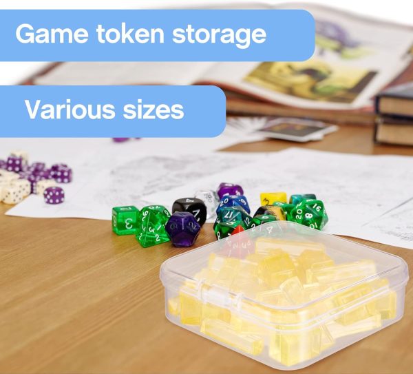 Taiyin 20 Pcs Clear Board Game Tokens Storage Containers Trays Clear Plastic Beads Storage Containers Box Assorted Sizes Storage Boxes Game Components with Lids Pieces, Dice, Tokens, Beads-4