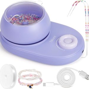 Tilhumt Electric Bead Spinner for Jewelry Making, Forward/Reverse Rotation, Adjustable Speed Clay Bead Spinner with 2 Big Eye Needles, Beading Supplies for Bracelet, Necklace, DIY Crafts (Patented)-0