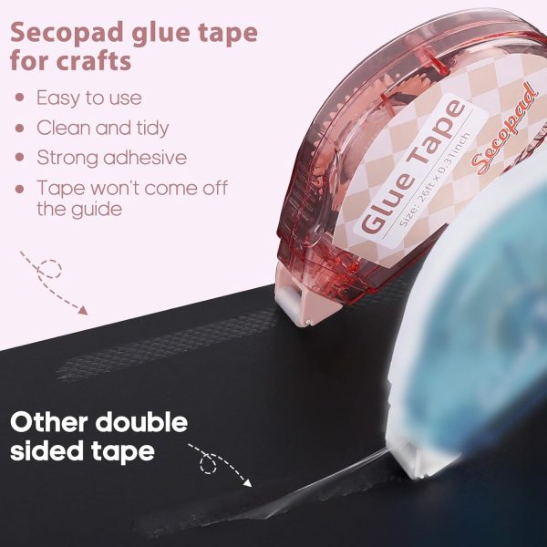 Scrapbook Tape, 4 Pack Double Sided Tape Roller for Crafts, Adhesive Glue Runner Scrapbooking Supplies Journaling School Office Teacher Supplies for Kids and Adults, 0.3IN x 26FT-1
