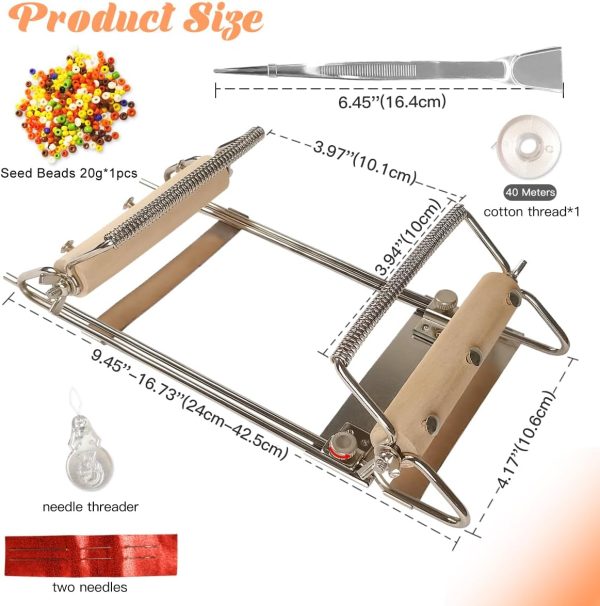 hobbyworker The Third Generation Beading Loom Kit with Seed Beads, Bead Needle,Thread,Needle Threader and Instruction Manual,Bead Looms for Adult Jewelry Beading Supplies-1