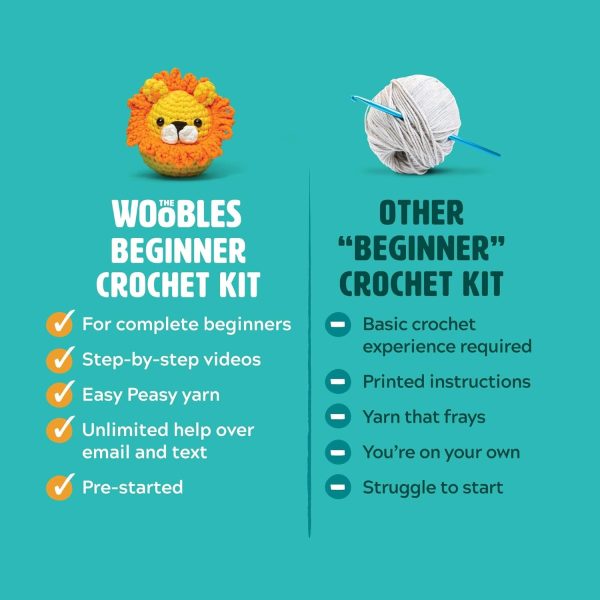 The Woobles Crochet Kit for Beginners - Easy Arts and Crafts Knitting & Crochet Animals Kit As Seen On Shark Tank - Fred The Dinosaur-4