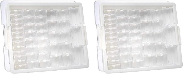 Elizabeth Ward 45 Piece Assorted Portable Diamond Painting Storage and Bead Organizer with 42 Variable Sized Containers, 2 Pack piecemeal