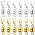 Magnetic Necklace Clasp with Lobster Clasp,14K Gold and Silver Magnetic Jewelry Clasps for Necklace Extender Bracelet Closures-0