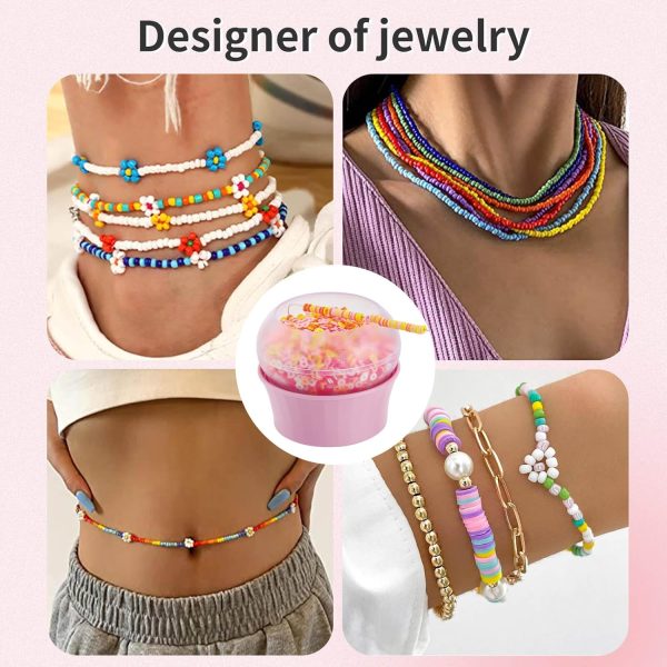 SUNFATT Clay Beads Bracelet Making Kit,Bead Spinner with 4300 PCS Mixed Color Beads Set for DIY Jewelry Making,Bracelets and Necklaces,Adjustable Speed Bracelet Spinner,Crafts for Girls.-4