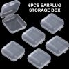 BEIQIYA 6pcs Clear Plastic Ear Plug Cases, 1.8cm Thicken Mini Jewelry Storage Cases, Small Portable Square Bead Storage Box Organizer for Earplugs Necklaces Handicrafts clearly tahoe