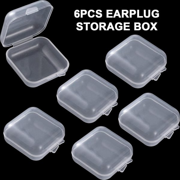 BEIQIYA 6pcs Clear Plastic Ear Plug Cases, 1.8cm Thicken Mini Jewelry Storage Cases, Small Portable Square Bead Storage Box Organizer for Earplugs Necklaces Handicrafts clearly tahoe
