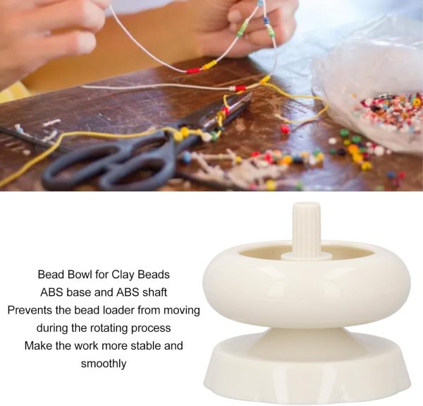 Bead Spinner for Jewelry Making, ABS Rotating Bead Loader with Smooth Bowl and Stable Base for Bracelets Necklaces DIY Craft-4