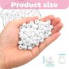 1000Pcs Pony Beads Bracelet 9mm White Plastic Barrel Pony Beads for Necklace,Hair Beads for Braids,Key Chain,Jewelry Making (White)-1