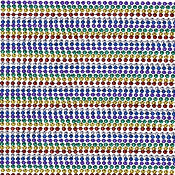 Mardi Gras Spot 6D336COL 33 Inch 07mm Round Metallic 6 Color Mardi Gras Beads - 6 Dozen (72 Necklaces)-1