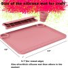 Silicone Art Mat - 17" X 13" With Cup and Palette, Raised Edge for Craft, Artist Creator Mat for Resin DIY, Coral Pink-1