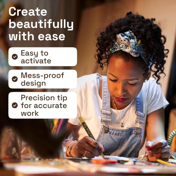 ARTISTRO 2 Gold Acrylic Paint Markers - 0.7mm Extra Fine-Tip Metallic Paint Pens - Perfect for Crafting, Art Projects, & More-4