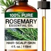 KUKKA Rosemary Essential Oils - 4 Fl Oz - for Hair, Skin, Diffuser, Aromatherapy & DIY Soap Making Scent-0