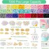 Hicdaw All-in-One Electric Bead Spinner with 7200 PCS Clay Beads for Necklaces and Bracelets, Efficient Jewelry Making Kit, Perfect Craft Gift for Teens Adults, Easy Operation, Quick Results, Green-4
