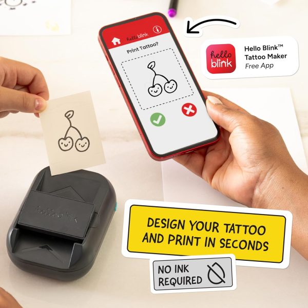 Hello Blink Tattoo Maker Create and Print Custom Temporary Body Art for Kids Ages 8+ – DIY Activity for Parties, Gifts & Creative Fun-2
