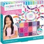 Make It Real Heishi Bead Kit - Vibrant Colors - Creative Beading Set for Kids Compatible with Bracelet Maker - Organize with Storage Case-0