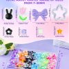 450PCS FIVEIZERO Assorted Acrylic Beads for Bracelet Making, Flower Star Heart Butterfly Candy Gummy Bear Kawaii Aesthetic Cute Beads for Jewelry Making, Keychains, Necklace, Phone Charms, DIY Crafts-1