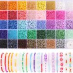3mm Seed Beads, 39 Colors Glass Seed Beads for Jewelry Making, 9600pcs 5 Types Small Beads for Bracelets, Friendship Bracelet Beads for Girls Adults-0