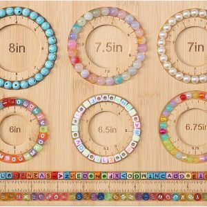 Petoysoso Bead Board for Jewelry Making, Bamboo Beading Board for Jewelry Bracelet Making, DIY Bracelet Bead Board-0