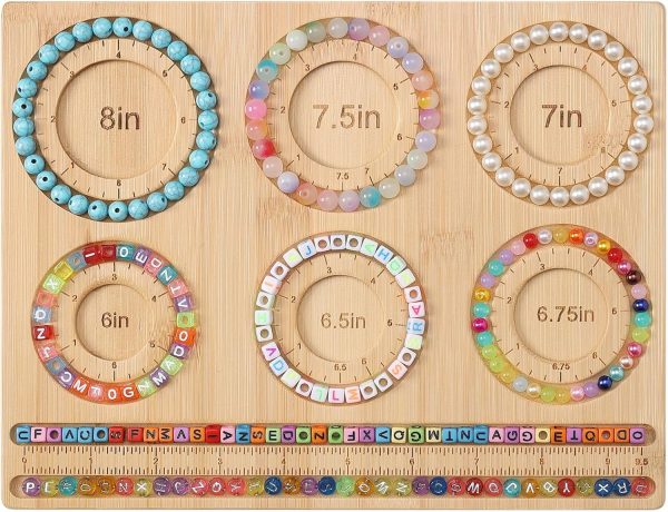 Petoysoso Bead Board for Jewelry Making, Bamboo Beading Board for Jewelry Bracelet Making, DIY Bracelet Bead Board-0
