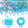 UPINS 1200Pcs Winter Pony Beads,Blue and White Pony Beads Hanukkah Snowflake Hair Glitter Beads Bulk Ocean Sea Beads for Crafts Friendship Necklace Earrings DIY-1