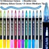 Stocking Stuffers Teen Girls: 12 Glitter Markers Christmas Gifts Teens Outline Glitter Pens Shimmer,Tween Teen Girl Gifts Trendy Stuff,Art Supplies Kids 6-8 9-12 10-12,Arts Crafts Kids Ages 8-12 Cute-1