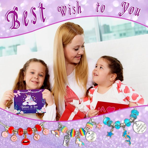 Charm Bracelet/Jewelry Making Kits for Kids Girls,Unicorn Birthday Gifts,Arts Crafts Toys for 5 6 7 8 9 12 Years Old Girls-2