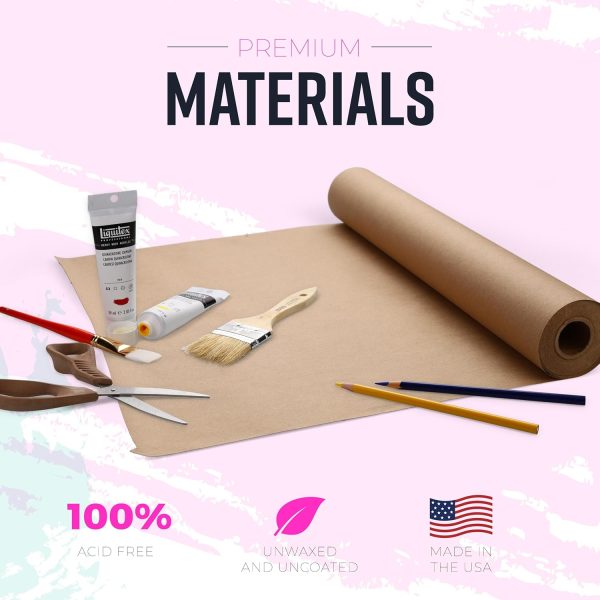 Large Brown Kraft Paper Roll - 36" x 1200" (100 ft) - Made in USA - Ideal for Gift Wrapping, Packing, Moving, Postal, Shipping, Parcel, Wall Art, Crafts, Bulletin Boards, Floor Cover or Table Runner-1