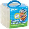 Perler Bead Large Organizer Stackable Storage Container Bead Trays, 3pc.-0
