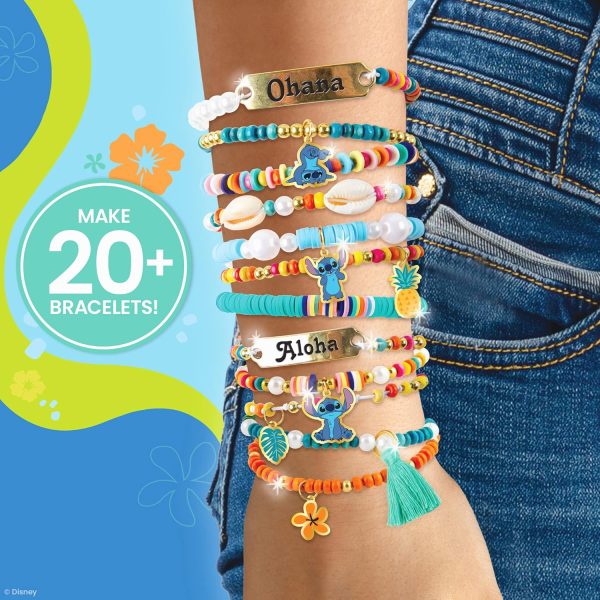 Fashion Angels Disney Stitch DIY Bracelet Making Kit, Includes 1,000+ Shell Beads, Tassels, & More, Lilo & Stitch Collectable Jewelry for Kids, Teen Girls & Boys disney world