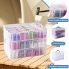 VTG Bead Organizer Box, 84 Pcs Small Organizers, 3-Tier Bead Storage Containers Portable Organizer and Storage Box Stackable Plastic Cases for Bracelet Making DIY Jewelry Nail Charms-4