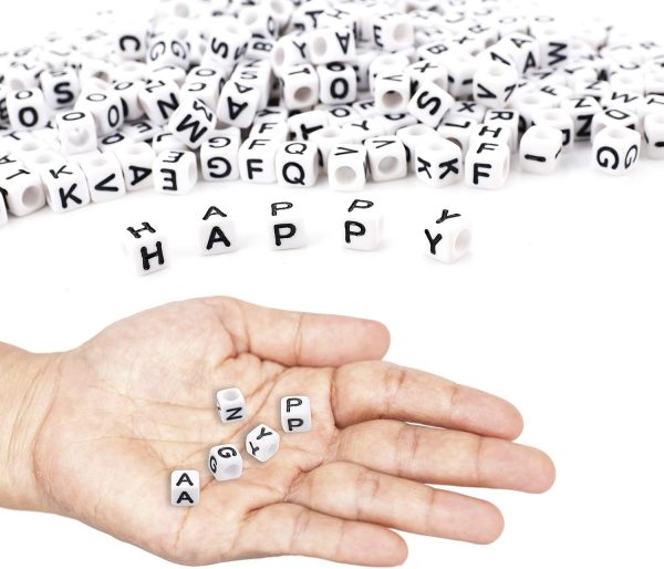Augshy 700PCS White Letter Beads Alphabet Beads for Making DIY (6mm) augshy linen bread bags