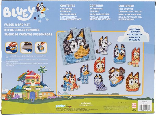Perler 80-57182 Bluey Fused Bead Deluxe Box Kit, 10 Unique Patterns, Multicolor, 4473 Pieces-1