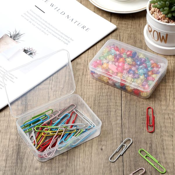 Tuanse 30 Pcs Clear Plastic Beads Storage Containers Box with Lids Multiple Sizes Storage Square Containers for Jewelry Beads Craft Supplies(4.1 x 3 x 1 Inch)-3